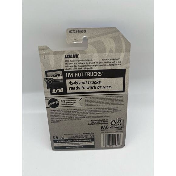 2022 Hot Wheels 115/250HW Hot Trucks 8/10 LOLUX New Model NIP - Picture 3 of 4